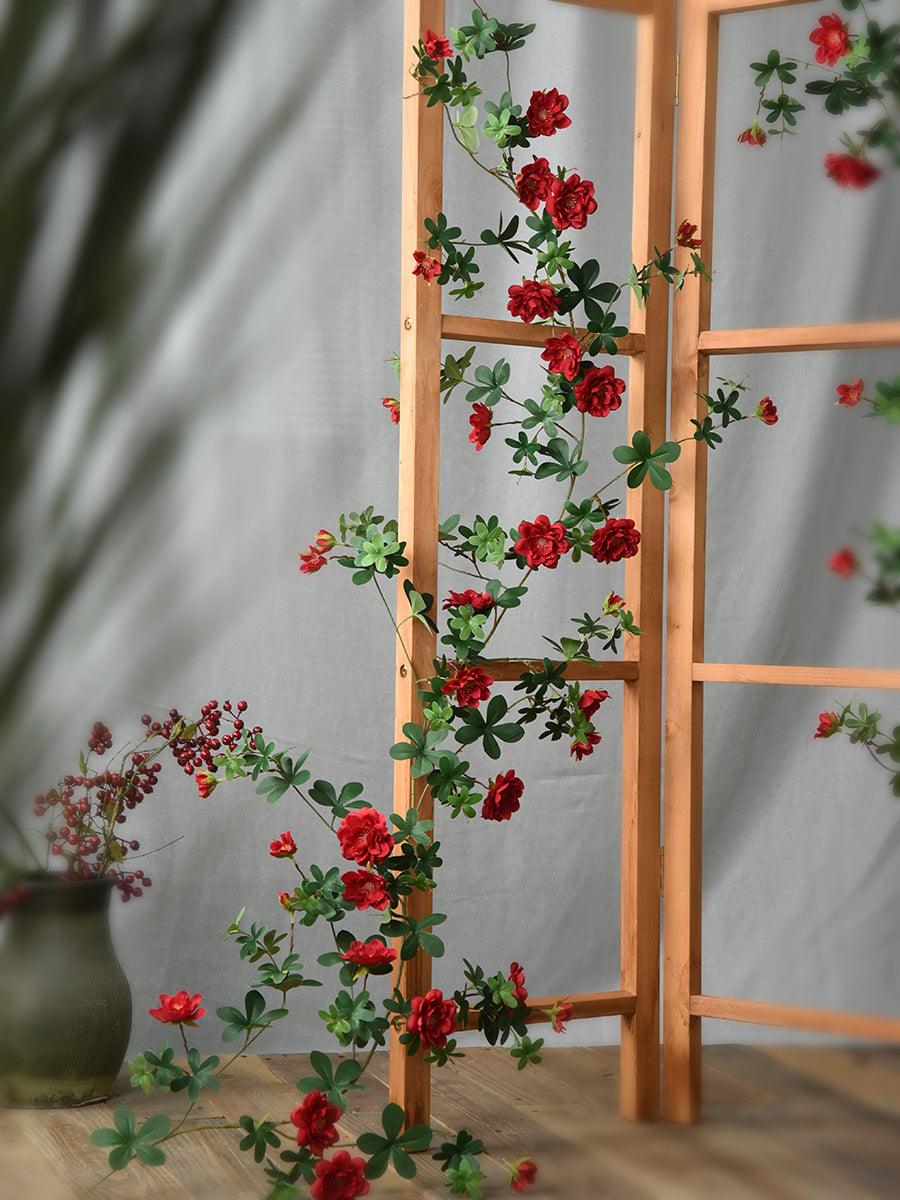 Simulated rose vine shading and winding indoor walls